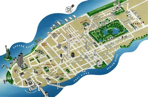 Map Of Manhattan Nyc And Travel Information | Download Free Map Of - Printable Map Of Manhattan ...