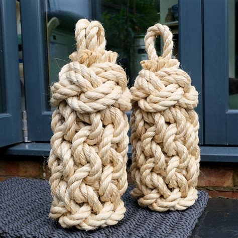 Tall Door Stop Ideal for Bifolds & Patio Doors - Beautiful Rope Decor