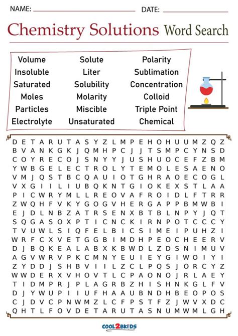 Printable Chemistry Word Search - Cool2bKids