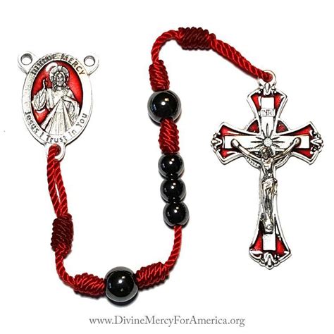 Divine Mercy Chaplet and Rosary with St. Faustina - Red - Divine Mercy