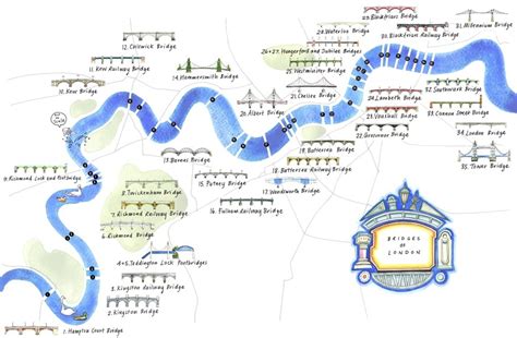 An Illustrated Map Of Bridges On The Thames | Londonist