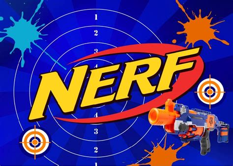 7x5FT Personalized Nerf Gun Blue Target Happy Birthday Wars Party Custom Photo Studio Background ...