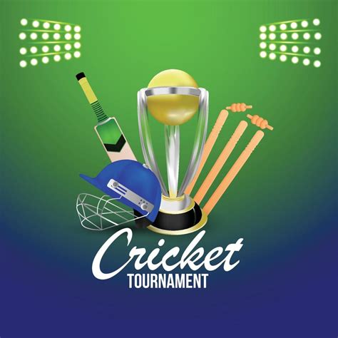 Cricket championship stadium background with cricket championship trophy 2155517 Vector Art at ...