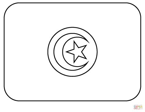 Flag of Tunisia Emoji coloring page | Free Printable Coloring Pages