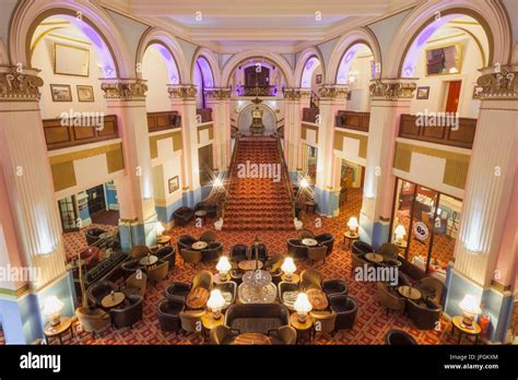 England, Yorkshire, Scarborough, The Grand Hotel, Interior View and The Grand Staircase Stock ...