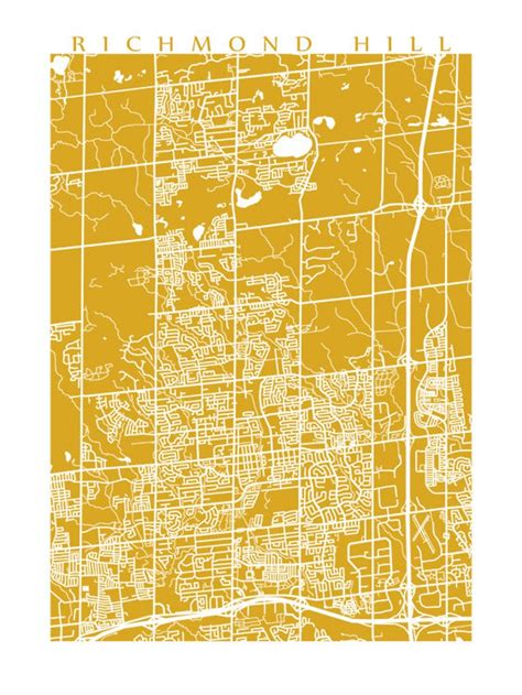 Richmond Hill Map Print Ontario Canada Art Poster | Etsy