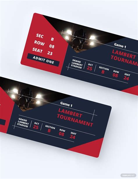 Sports Ticket Template in Word, Illustrator, PSD, Publisher, InDesign ...