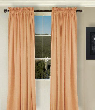 Solid Peach Colored French Door Curtain (available in many lengths)