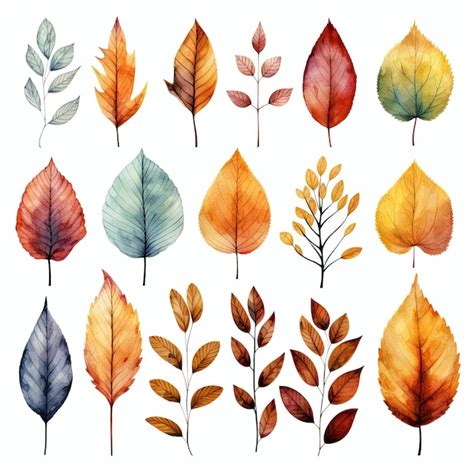 Premium AI Image | watercolor autumn leaves