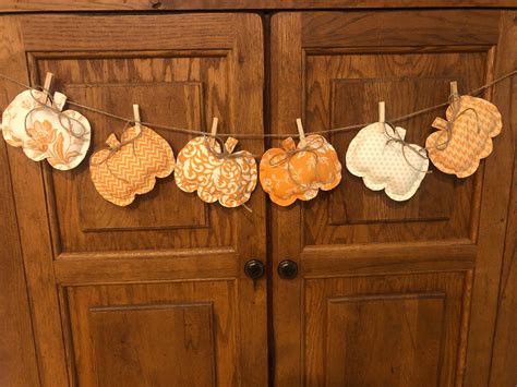 Mini Pumpkin Bunting Garland Cloth Pumpkin Banner Stuffed - Etsy in 2022 | Fall pumpkin crafts ...