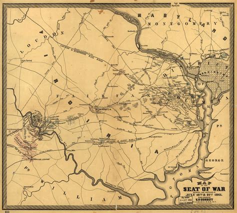 Map of First Bull Run - American Civil War--- Battlefield