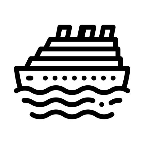 Cruise Ship Icon Vector Outline Illustration 17587091 Vector Art at ...