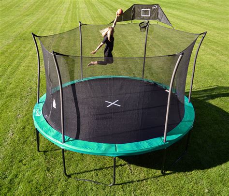 Propel 14' Round Trampoline with Safety Enclosure and Basketball Hoop - Propel Trampolines