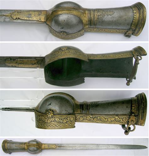 Indian pata sword, (Southern, Marathas) double-edged blade with short central fuller and a ...