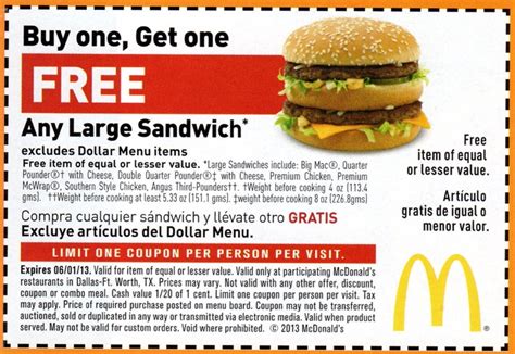 Mcdonalds: BOGO Free Sandwich Printable Coupon