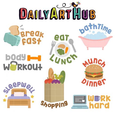 Daily Life Clip Art Set – Daily Art Hub // Graphics, Alphabets & SVG