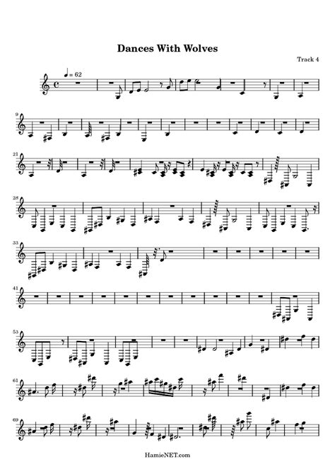 Dances With Wolves Sheet Music - Dances With Wolves Score • HamieNET.com