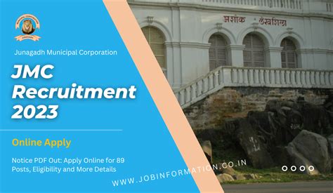 Junagadh Municipal Corporation Recruitment 2023 Notice PDF Out: Apply Online For 89 Posts ...