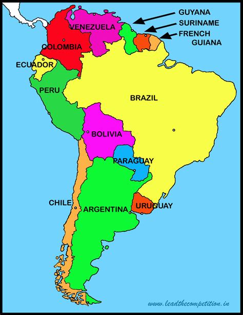 Labeled South America Map With Countries World Map Wi - vrogue.co