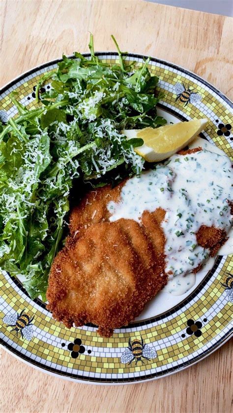 Chicken Schnitzel with Herb Lemon Dijon Sauce | Dining by Kelly