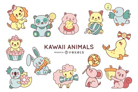 Kawaii Animals Cute Collection Vector Download