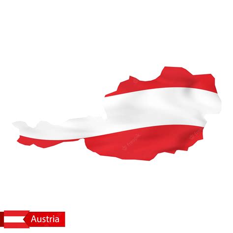 Premium Vector | Austria map with waving flag of Austria