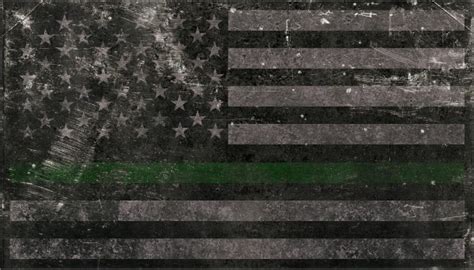 DISTRESSED THIN GREEN LINE AMERICAN FLAG DECAL / STICKER 87