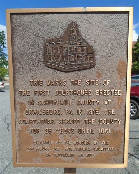 Site of First Schuylkill County Courthouse Historical Marker