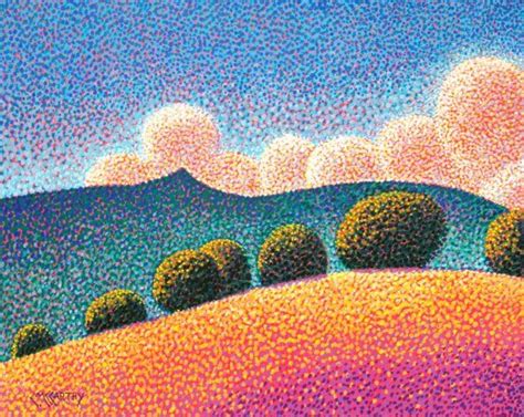 Items similar to Western Landscape Art Original 16x20 Pointillist ...