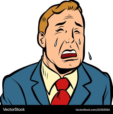 Funny man crying Royalty Free Vector Image - VectorStock