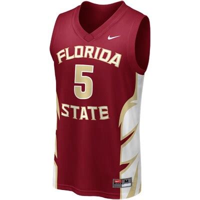 Nike Florida State Seminoles (FSU) #5 Replica Basketball Jersey - Garnet