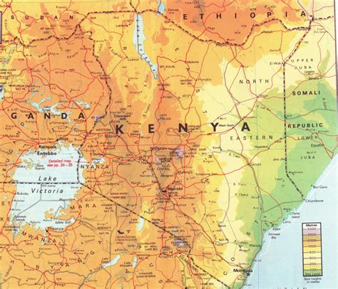 Detailed physical map of Kenya. Kenya detailed physical map | Vidiani.com | Maps of all ...