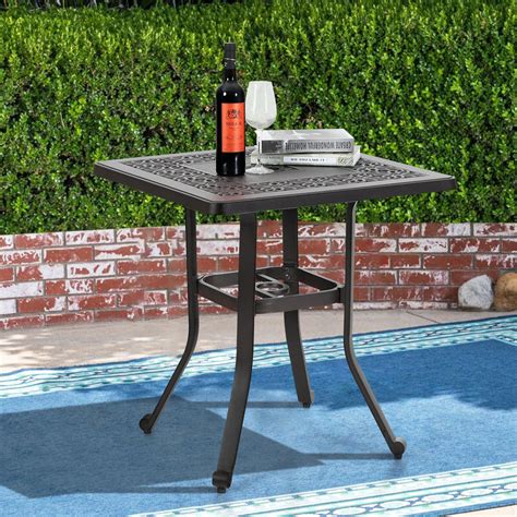 MF Studio Outdoor Table Cast Aluminum Bistro Square Dining Table with ...