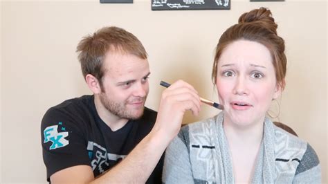 Husband Does My Makeup Challenge - YouTube