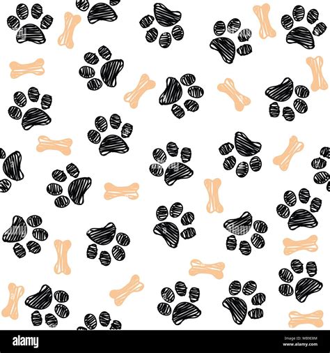 Background with dog paw print and bone Stock Vector Image & Art - Alamy