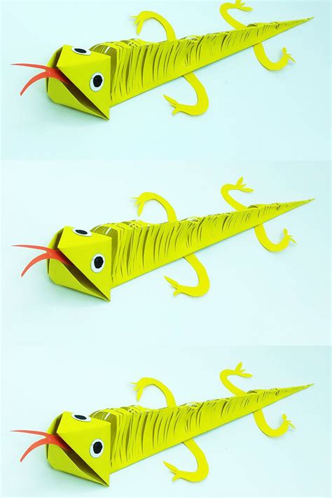 Easy paper lizard craft kids origami lizard instructions diy lizard paper craft for kids – Artofit