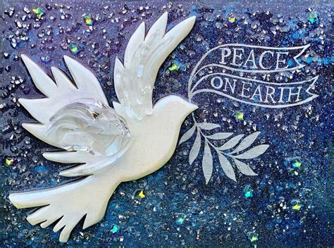 PEACE DOVE | Agnes Friedlander Art Studio | Resin art, Peace dove, Dove painting