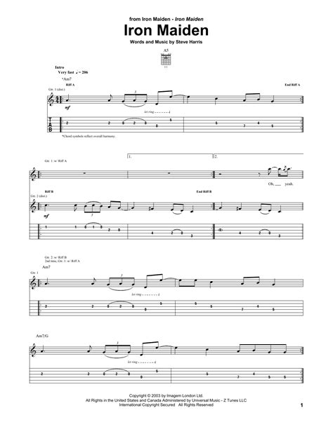 Iron Maiden by Iron Maiden - Guitar Tab - Guitar Instructor