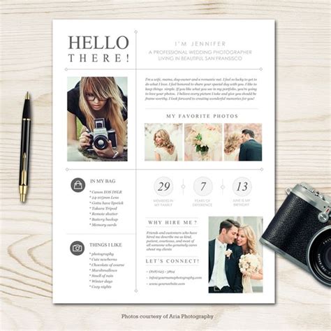 Moderna Photographer Bio Template Photography Business, Photography ...