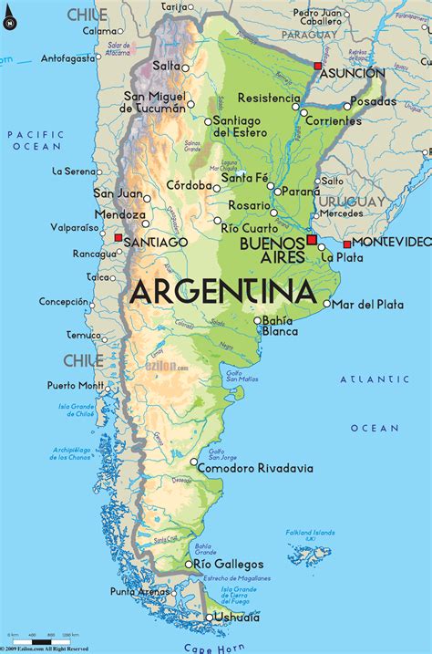 Road Map of Argentina and Argentina Road Maps | Argentina map, Map, North america map