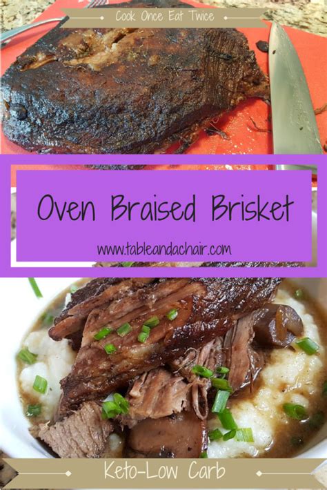 Oven Braised Brisket - Table and a Chair