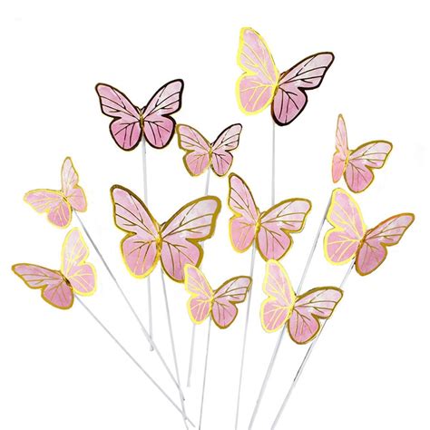 Assorted Pink Butterfly Cake Topper - Pack of 10 - Cake Toppers from Cake Craft Company UK