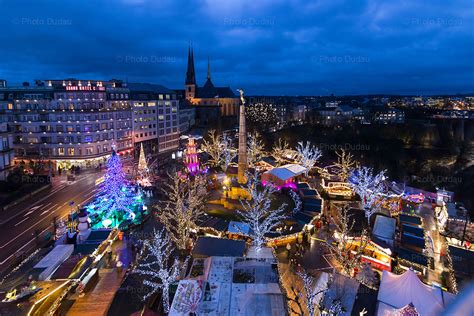 Aerial view of Luxembourg Christmas Market – Stock Images Luxembourg