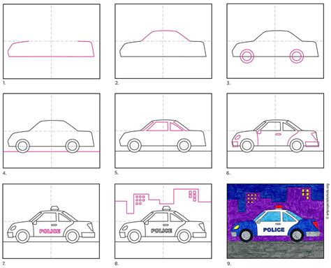 How To Draw Police Car For Kids Step By Step Drawings For Kids Car ...