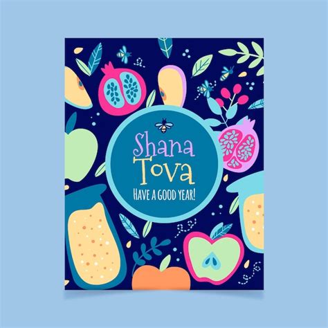 Premium Vector | Shana tova greeting card