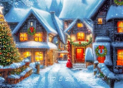 Kate Christmas Village Backdrop Designed by Candice Compton | Backdrops, Photography backdrops ...