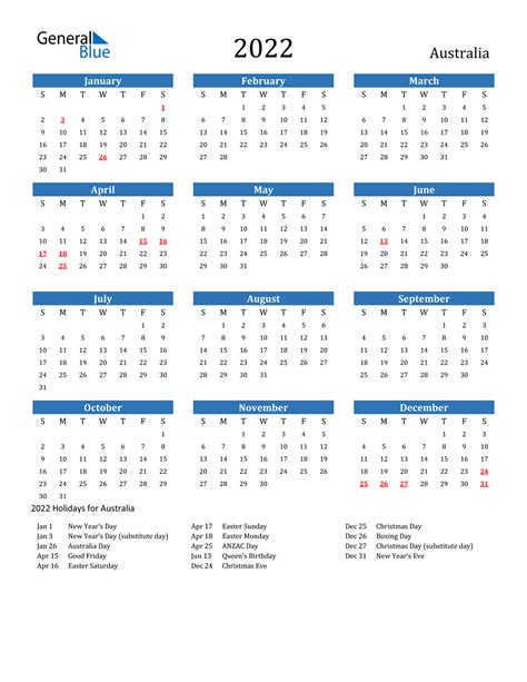 Nsw Public Holiday Calendar 2022