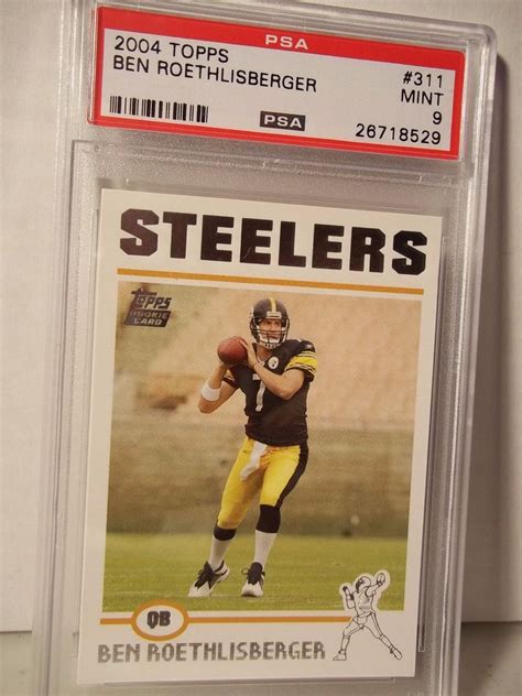 2004 Topps Ben Roethlisberger Rookie PSA Mint 9 Football Card #311 NFL #PittsburghSteelers ...