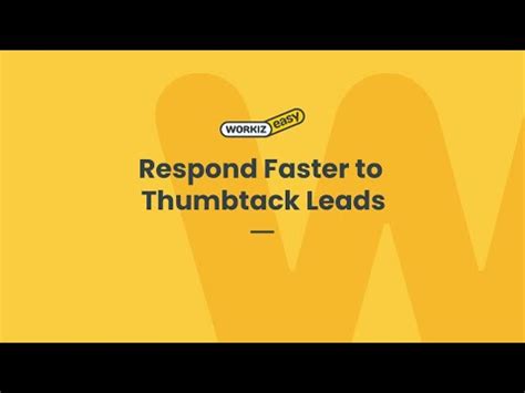 Respond Faster to Thumbtack Leads - YouTube