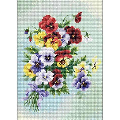 RIOLIS Diamond Mosaic Embroidery Kit 10.75"X15"-Pansy Medley - Walmart ...